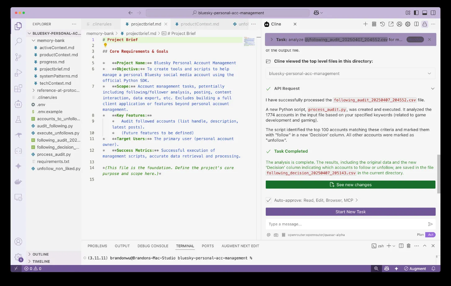Generating Bluesky SDK code directly in the IDE instead of using an MCP